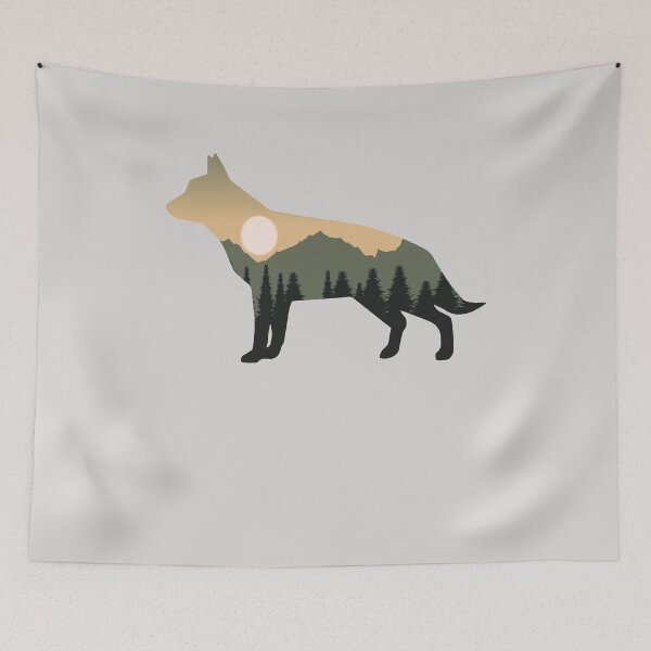 Item preview, german shepherd dog forest mountain sunset gift designed and sold by alaechamlal.
