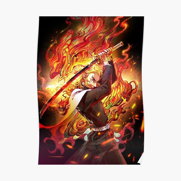 Tueur de démons Kyojuro Rengoku Poster