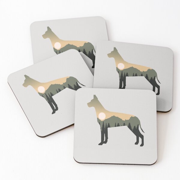 Item preview, great dane dog forest mountain sunset gift designed and sold by alaechamlal.