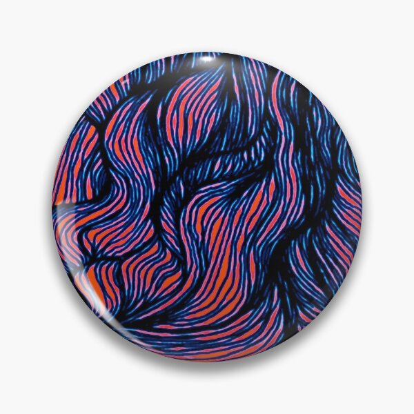 Item preview, Lines hair waves blue orange designed and sold by Susanne Margarete Lutz.
