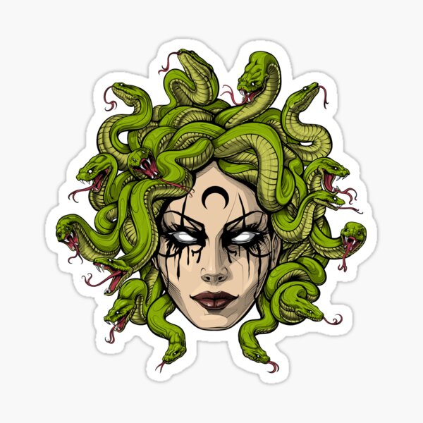 Vista previa del artículo con la obra «Medusa de la mitología griega», diseñado y vendido por underheaven.
