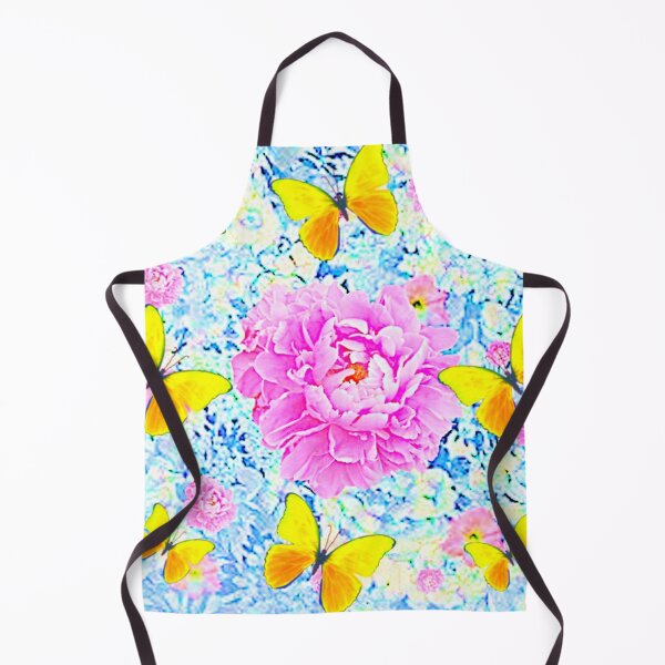 Item preview, PINK PEONY & YELLOW BUTTERFLY ABSTRACT FLORAL designed and sold by sharlesart.