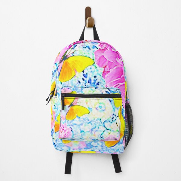Item preview, PINK PEONY & YELLOW BUTTERFLY ABSTRACT FLORAL designed and sold by sharlesart.