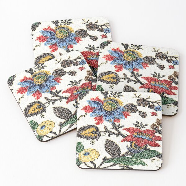 Item preview, Antique Bold Blue Red Yellow Floral Vintage Pattern Design designed and sold by kmcs.