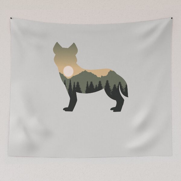 Item preview, siberian husky dog forest mountain sunset gift designed and sold by alaechamlal.
