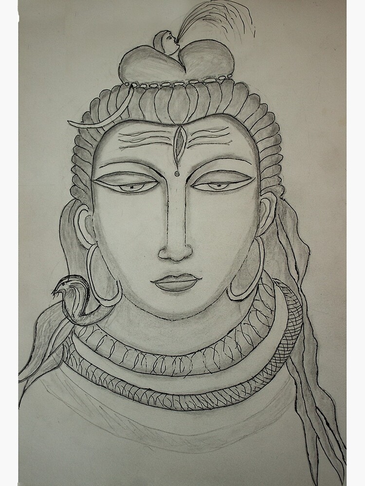 Lord Shiva Ji Sketch Greeting Card for Sale by BINNU M ARTWORKS  Redbubble