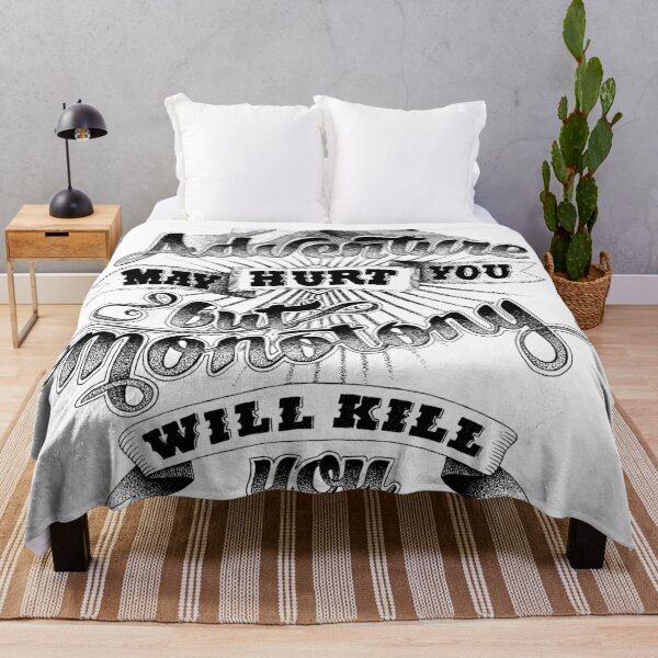 Item preview, "Adventure may hurt you but monotony will kill you" Statement illustration with mountains designed and sold by TrueType.