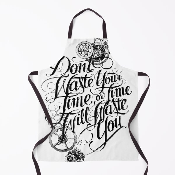 Item preview, "Don't waste your time or time will waste you" Statement illustration with gears and clockwork designed and sold by TrueType.