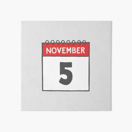 November 5th Daily Calendar Page Illustration | Guy Fawkes Art Board Print
