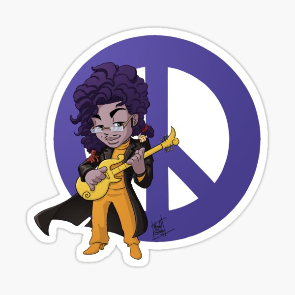 Purple Peace Sign Guitar Sticker