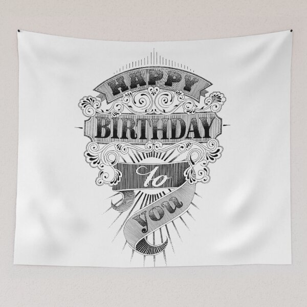 Item preview, "Happy birthday to you" hand lettering illustration retro style designed and sold by TrueType.