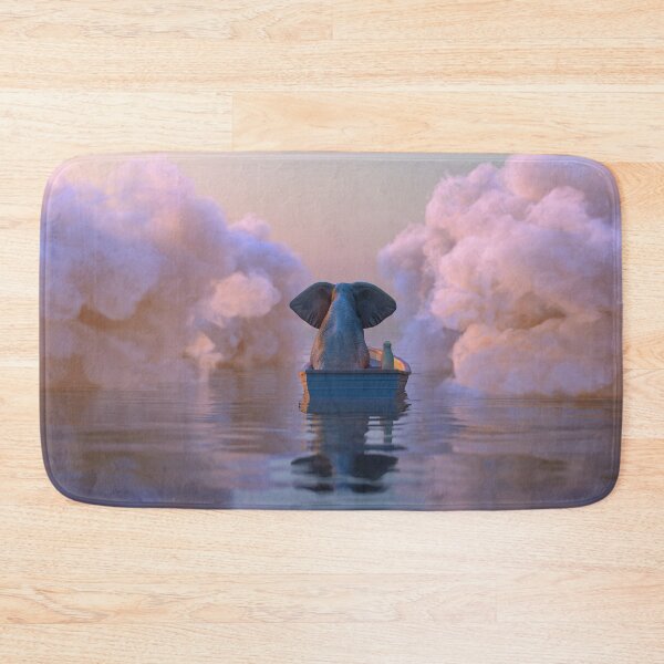 Item preview, elephant and dog in a boat float through the clouds  designed and sold by Mike Kiev art.