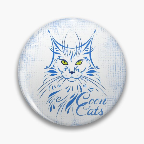 Item preview, Maine Coon Cat in Filk Style / frosty blue designed and sold by wild.geranium.design.