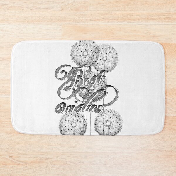 Item preview, "Best wishes" hand lettering illustration with dandelions designed and sold by TrueType.