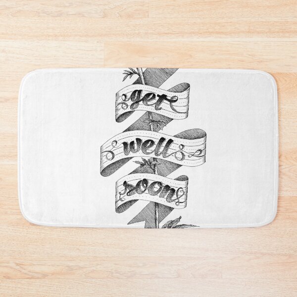 Item preview, “Get well soon” hand lettering illustration with flower designed and sold by TrueType.