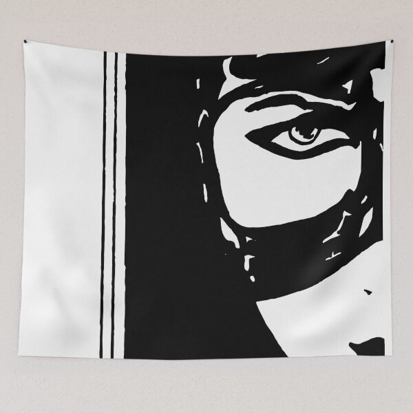 Item preview, Black & White Cat Woman Art Print designed and sold by LAURA TRACY.