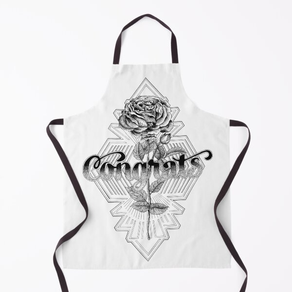 Item preview, "Congrats" hand lettering illustration with rose designed and sold by TrueType.