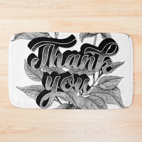 Item preview, “Thank you” hand lettering illustration with flower designed and sold by TrueType.