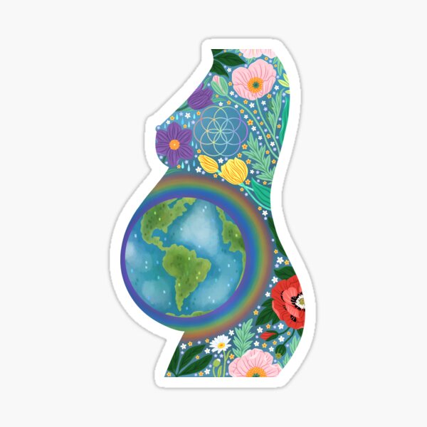 Earth with Flowers Mother Nature Sticker for Sale by