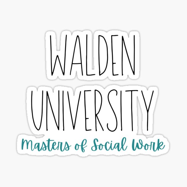 "Cute Teal Girly Walden University Masters of Social Work" Sticker for