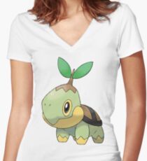 Turtwig Women's Fitted V-Neck T-Shirt