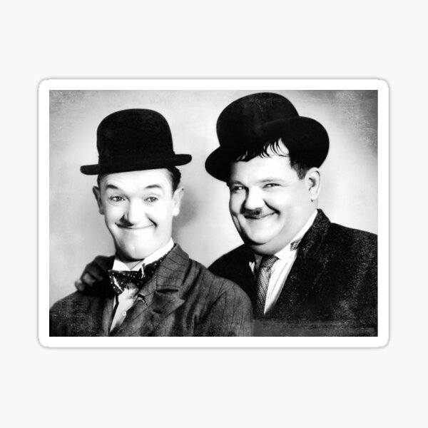 Stan Laurel and Oliver Hardy - BW Vintage - D1 Sticker