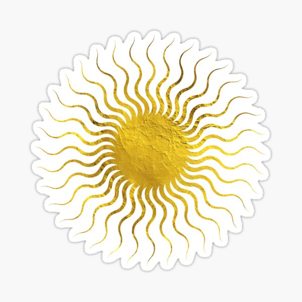 Aperçu de l'œuvre Autocollant soleil feuille d'or créée et vendue par StickersbyVW.