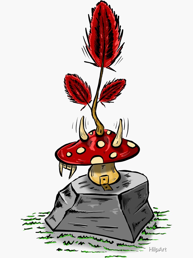 Thumbnail 3 of 3, Sticker, Porcini mushroom Poisonous designed and sold by HilpArt.
