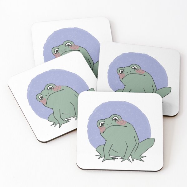 Item preview, curious frog (blue) designed and sold by sanfrankiecisco.