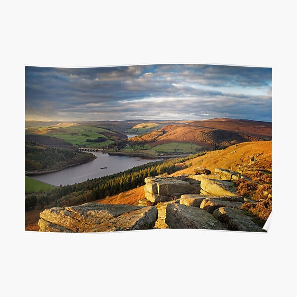 Picture Poster Art The Rolling Hills of Derbyshire Framed Print England 