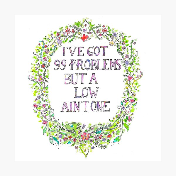 I've got 99 problems but a low ain't one Photographic Print