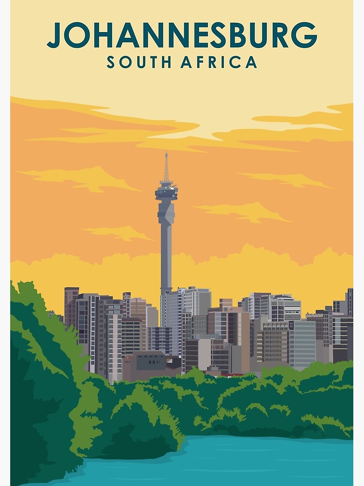 "Johannesburg South Africa Travel Poster" Poster by jornvanhezik