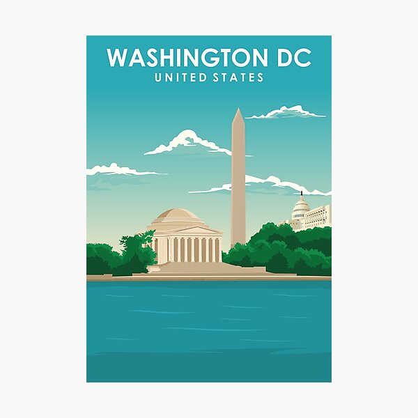 Item preview, Washington DC Vintage Minimal Retro Travel Poster designed and sold by Stadify.