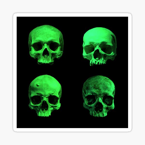 Skull quartet green Sticker