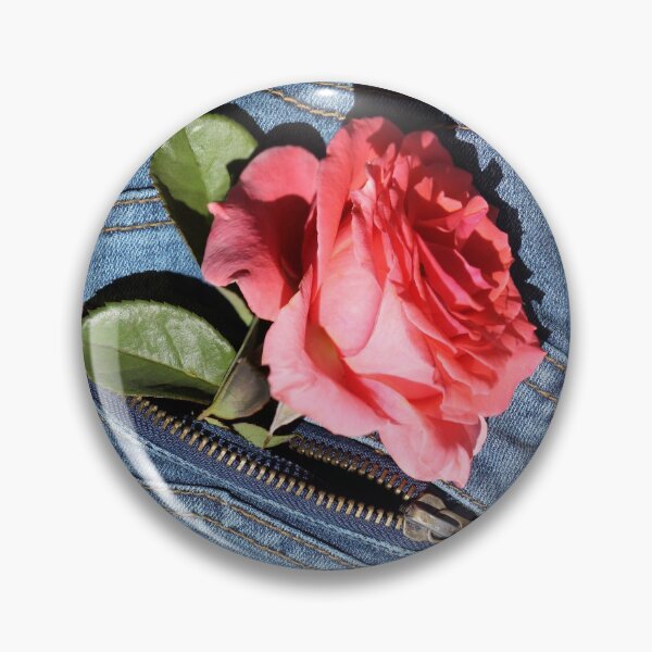 Item preview, Red rose in denim pocket designed and sold by CatCarrot.