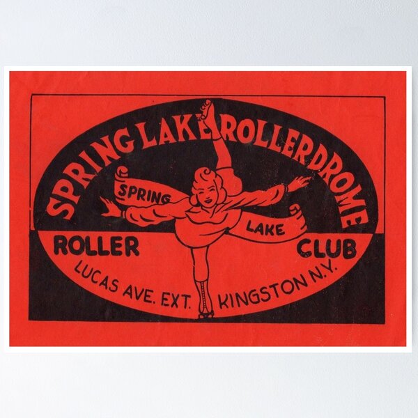Item preview, Spring Lake Roller Drome Kingston New York Roller Skating Rink Decal Sticker Label designed and sold by tislord.