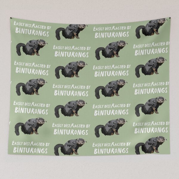 Item preview, B is for Binturong,Binturong Illustration – Curious and Unique Southeast Asian Mammal Artwork designed and sold by PrettylittlepastelUk.