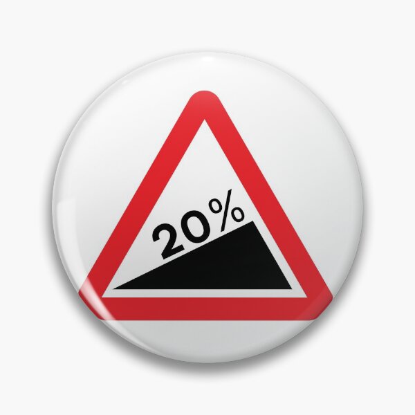 Item preview, UK traffic sign: Steep hill ahead 20% (TSRGDNO 524.1) designed and sold by Spyromike.