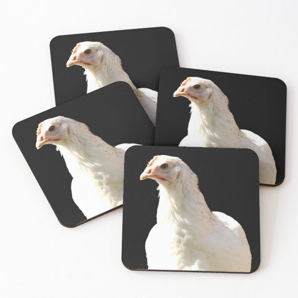 Aperçu de l'œuvre Poulet blanc - sussex dominant - portrait de poulet sur fond noir créée et vendue par Michaelerch.