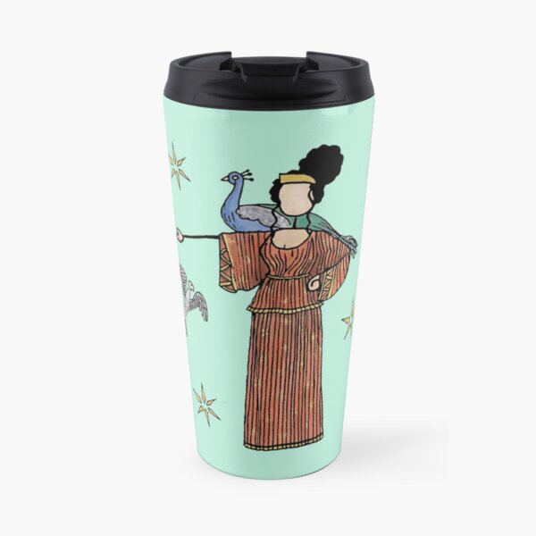 Greek Myth Comix - Hera and her cuckoo and peacock Travel Mug