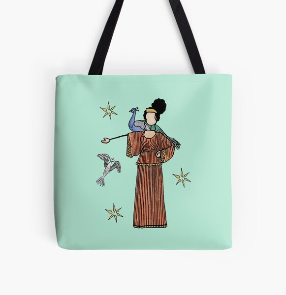 Greek Myth Comix - Hera and her cuckoo and peacock All Over Print Tote Bag