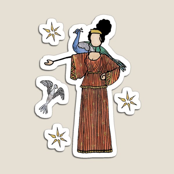 Greek Myth Comix - Hera and her cuckoo and peacock Magnet