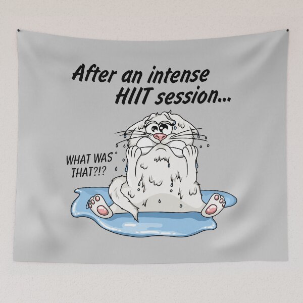 Item preview, HIIT workout intervall training funny cat designed and sold by ARTemyzz.