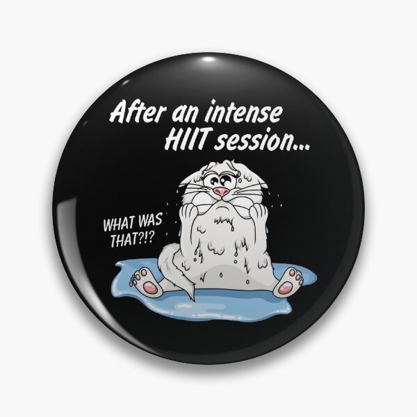 Item preview, HIIT fitness training shocked cat cartoon designed and sold by ARTemyzz.