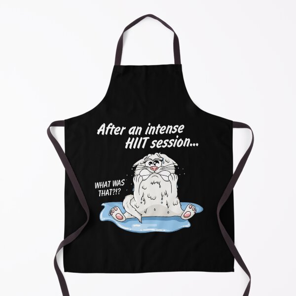 Item preview, HIIT fitness training shocked cat cartoon designed and sold by ARTemyzz.