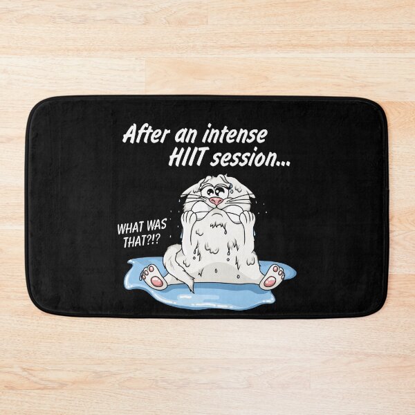 Item preview, HIIT fitness training shocked cat cartoon designed and sold by ARTemyzz.