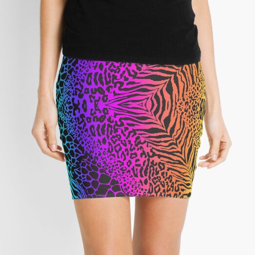 Leopard print mini skirt 90s best sale