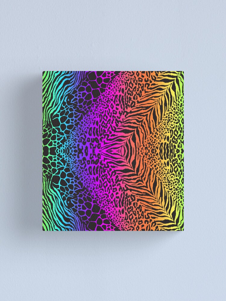 Rainbow Cheetah Print Blanket, Personalized 90s Inspired, Neon