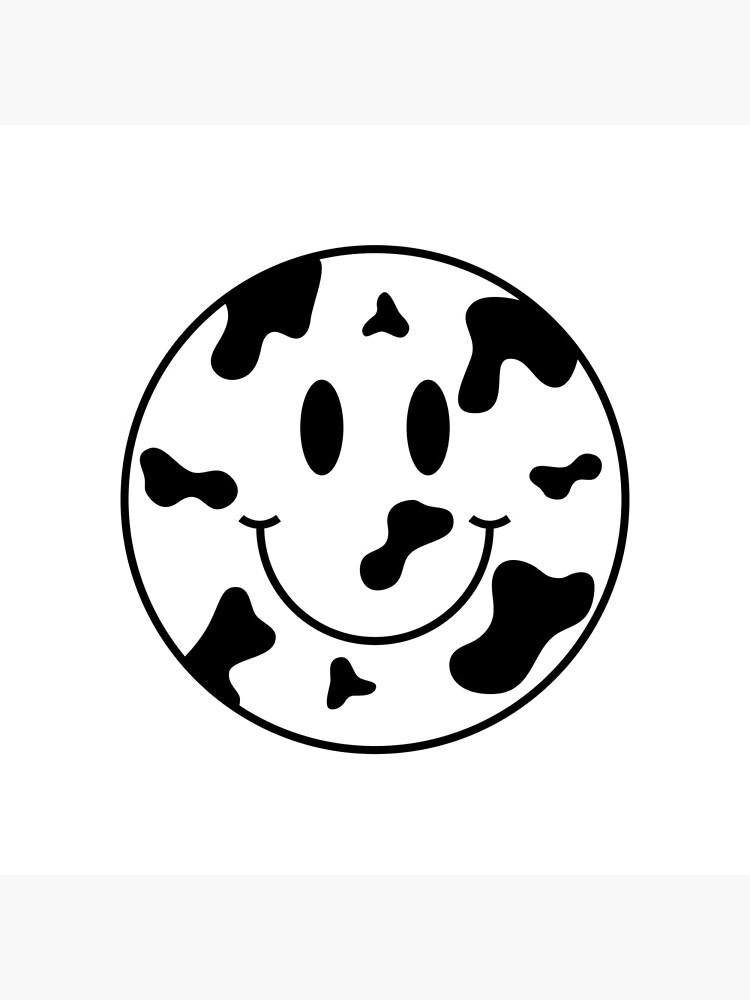 "smily cow print (black and white)" Art Print for Sale by AnnaGalloway