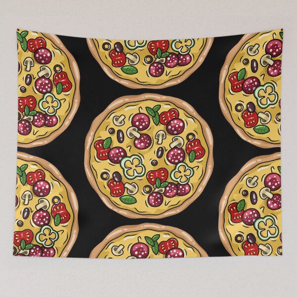 Item preview, Baking pizza mushrooms salami cartoon designed and sold by ARTemyzz.